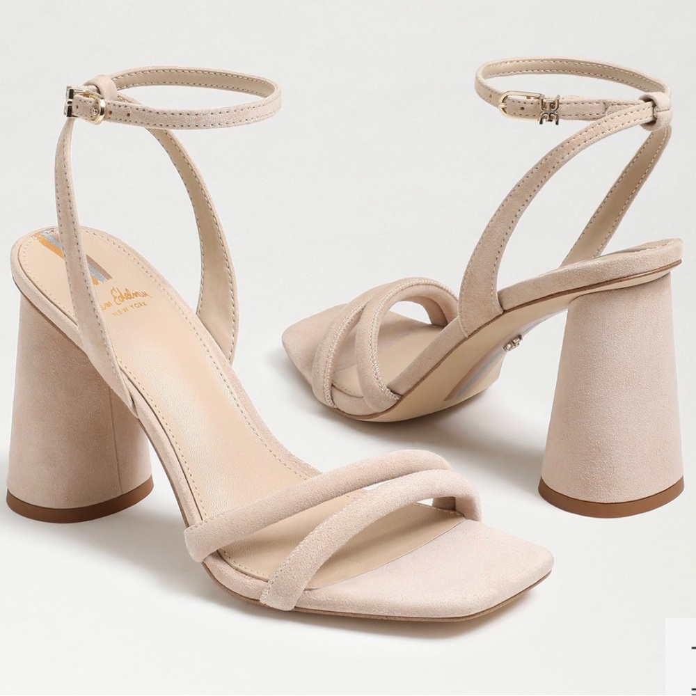 NEW! Sam Edelman Kia Block Heel Sandal in Sesame Suede, Size: 10